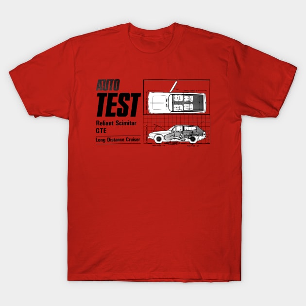 RELIANT SCIMITAR - road test data T-Shirt by Throwback Motors